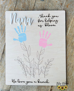 Personalized Floral “Thanks for Helping Me Grow” Sign with Easel