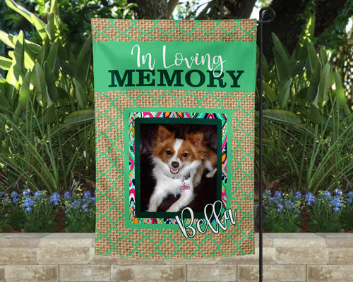 In Loving Memory Pet Memorial Personalized Garden Flag