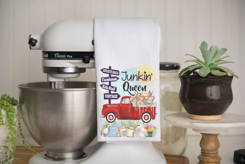 Junkin' Queen Waffle Weave Kitchen Towel