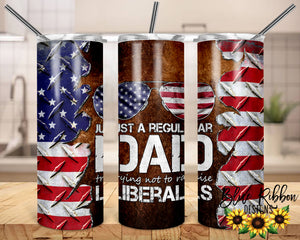 20 Ounce Skinny Stainless Double-Walled Tumbler - Just a Dad