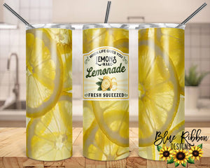20 Ounce Skinny Stainless Double-Walled Tumbler - When Life Gives You Lemons 3