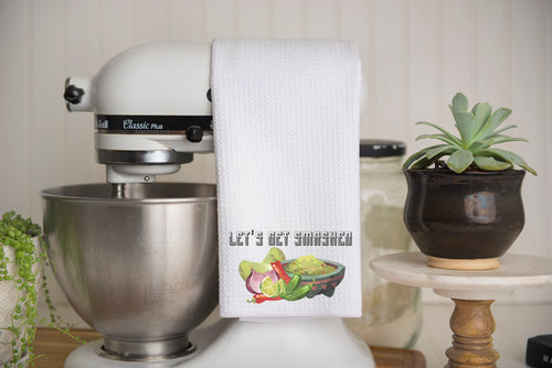 Let's Get Smashed Waffle Weave Kitchen Towel