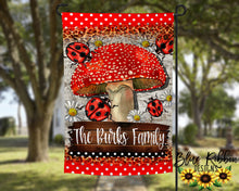 12X18" Single or Double Sided Mushroom & Ladybugs Garden Flag