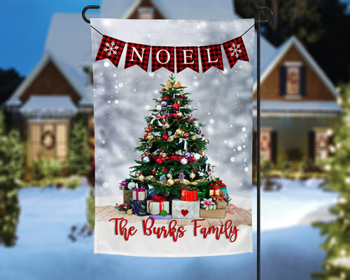 NOEL Christmas Personalized Garden Flag