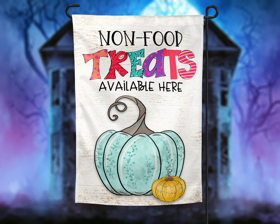 Non-Food Treats Available Here Teal Pumpkin Garden Flag