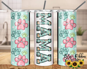 20 Ounce Skinny Stainless Double-Walled Tumbler - Pastel Dog Mama