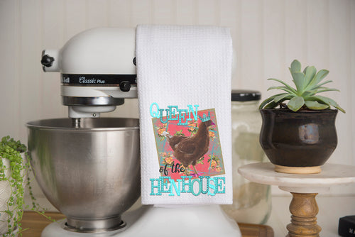 Queen of the Henhouse Waffle Weave Kitchen Towel