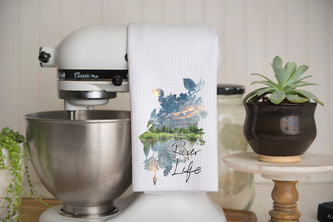 River Life Waffle Weave Kitchen Towel