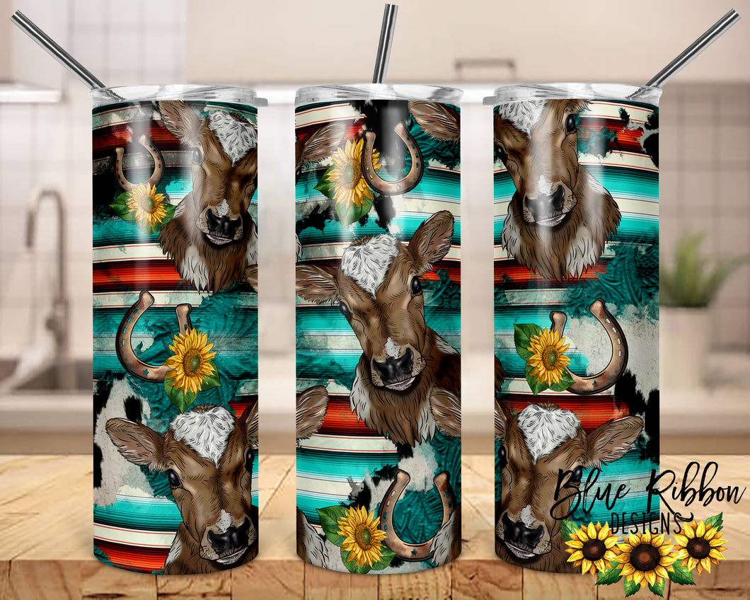 20 Ounce Skinny Stainless Double-Walled Tumbler - Serape Calf