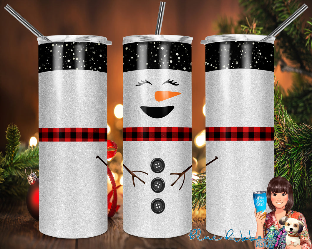 20 Ounce Skinny Stainless Double-Walled Tumbler - Snowman