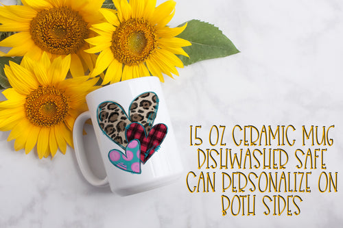 Stacked Hearts 15 Ounce Ceramic Mug