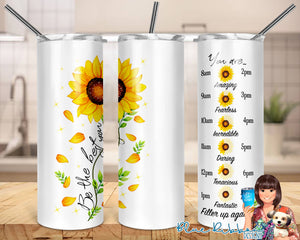 20 Ounce Skinny Stainless Double-Walled Tumbler - Sunflower Motivation