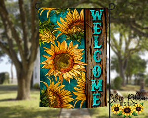 12X18" Single or Double Sided Sunflower Welcome Garden Flag