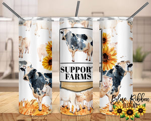 20 Ounce Skinny Stainless Double-Walled Tumbler - Support Farms
