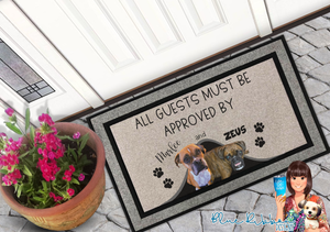 18" x 30" Personalized Guest Must Be Approved Pet Photo Rubber Backed Door Mat