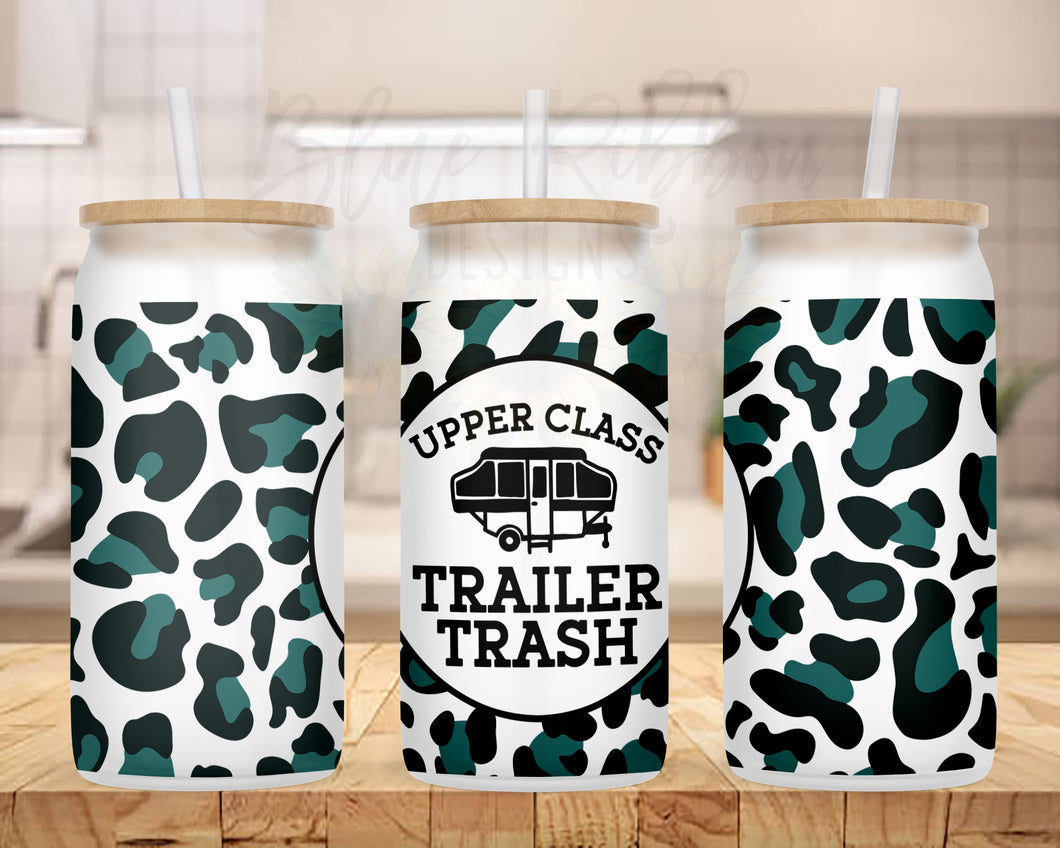 20 oz. Frosted Glass Can for Iced Coffee, Soda, Beer, etc. - Upper Class Trailer Trash