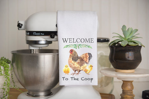 Welcome to the Coop Waffle Weave Kitchen Towel