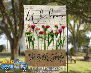 12X18" Single or Double Sided Welcome Tulips Garden Flag