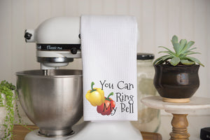 You Can Ring My Bell Waffle Weave Kitchen Towel
