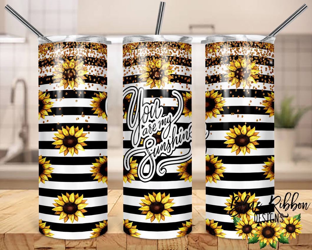20 Ounce Skinny Stainless Double-Walled Tumbler - You Are My Sunshine 2